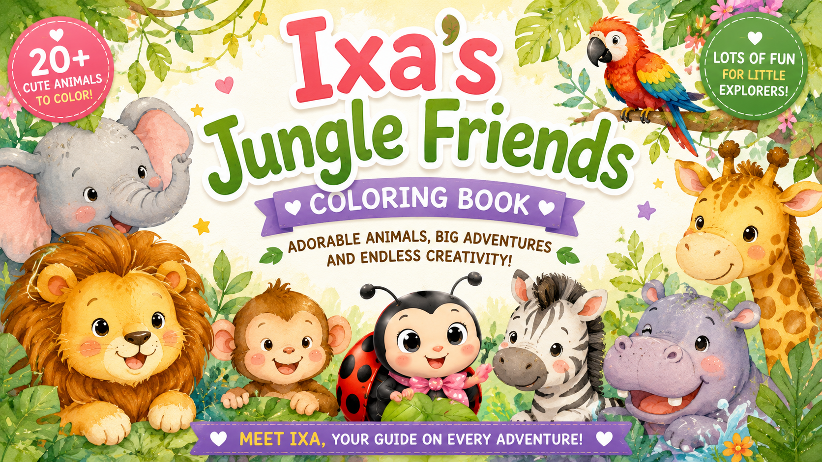 Ixa's Jungle Friends Coloring Book Cover